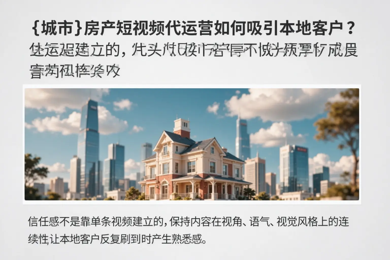 望谟房产短视频代运营如何吸引本地客户?